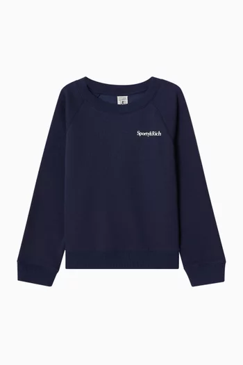Play Tennis Crewneck Top in Cotton-blend
