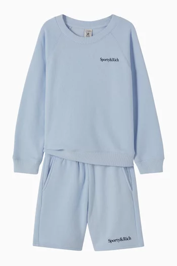 Play Tennis Crewneck Top in Cotton-blend