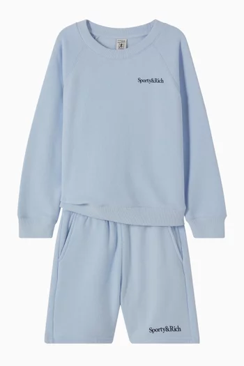 Serif Logo Gym Shorts in Cotton-fleece