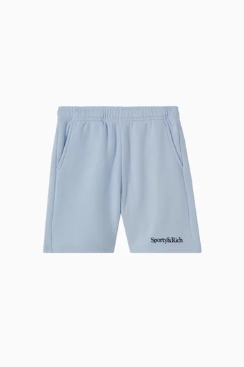 Serif Logo Gym Shorts in Cotton-fleece