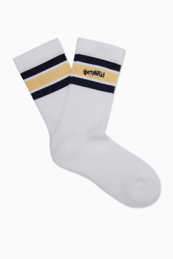 Serif Logo Socks in Stretch-cotton