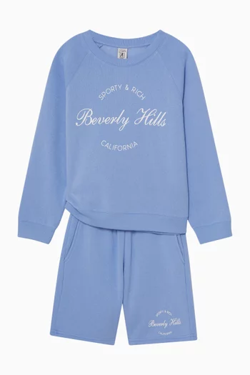Beverly Script Logo Gym Shorts in Cotton-fleece