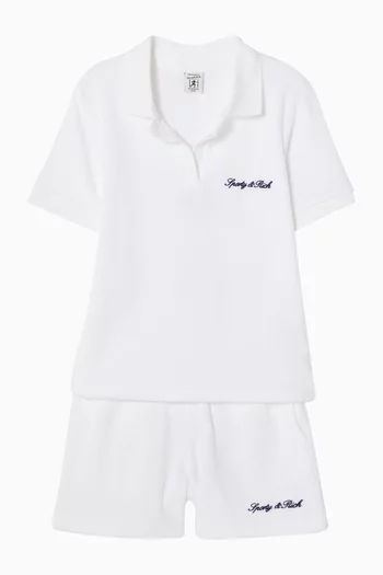 Signature Logo Polo Shirt in Cotton-terry