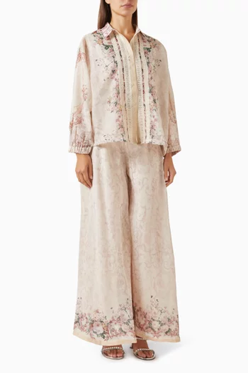 Elaine Top & Elowen Pants Set in Lurex Linen
