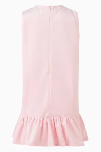 Bow Ruffle-hem Dress