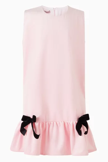 Bow Ruffle-hem Dress