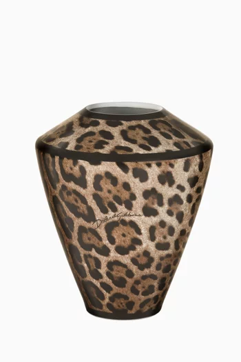 Small Leopardo Amphora Vase in Porcelain