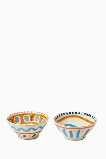Small Saladier Ceramic Bowls, Set of 2