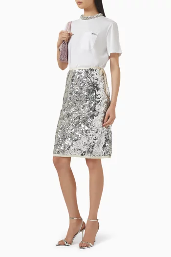 Rhinestone-embellished T-shirt in Jersey