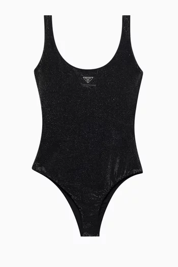 Rhinestone-embellished One-piece Swimsuit