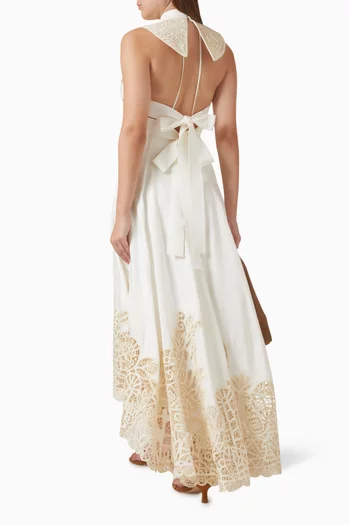 Rosemary Embroidered Gown in Linen Blend