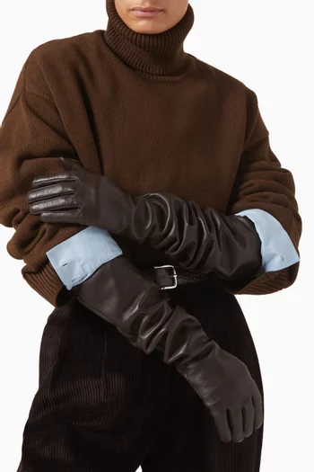 Veneto Long Gloves in Leather