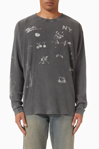 NY Sketch Waffle T-shirt in Cotton