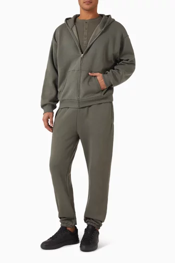 Relaxed Zip Hoodie in Cotton-fleece
