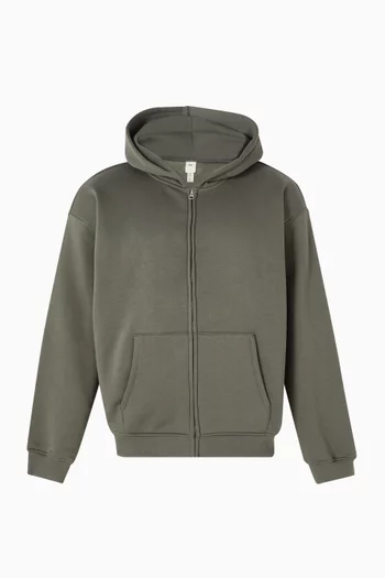 Relaxed Zip Hoodie in Cotton-fleece