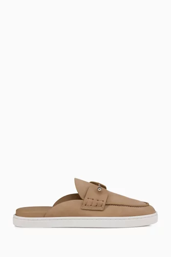 Chanme Loafer Mules in Reversed Calf Leather