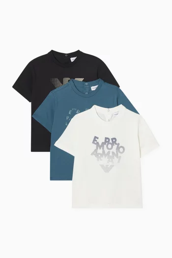 Printed T-shirts in Cotton, Set of 3