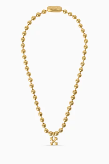 Arrow Ballchain Necklace in Brass