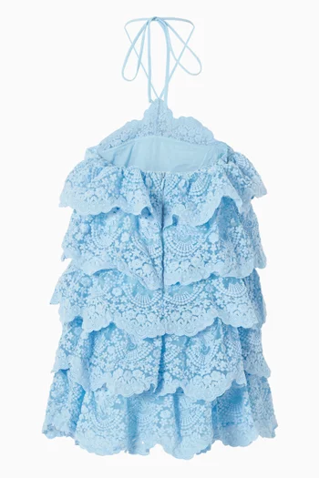 Paloma Tiered Mini Dress in Lace