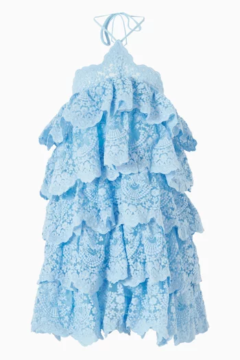 Paloma Tiered Mini Dress in Lace