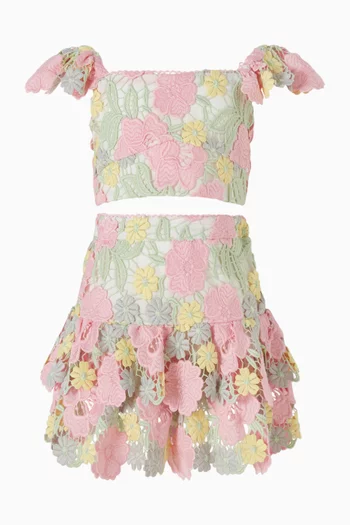 Estella Embroidered Mini Skirt