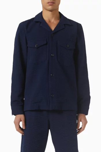 Jean Baptiste Overshirt in Cotton Seersucker