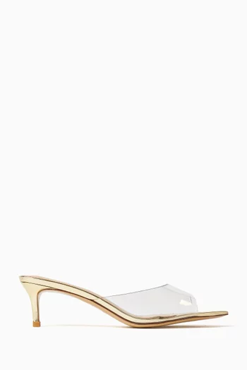 Asmae 55 Mule Sandals in PVC & Leather