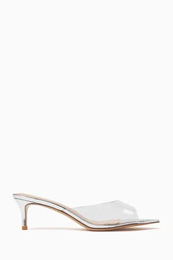 Asmae 55 Mule Sandals in PVC & Leather