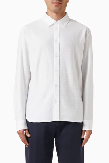 Zig Zag Jacquard Shirt in Cotton