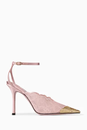 Faiz 100 Pumps in Lace & Satin