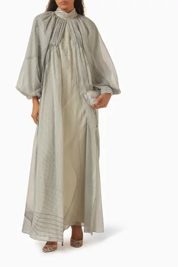 قفطان مزين بنقشة وكاب