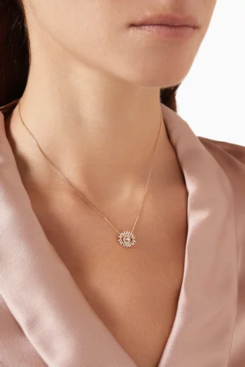 Evil Eye Mini Pink Sapphire Pendant in 18kt Rose Gold