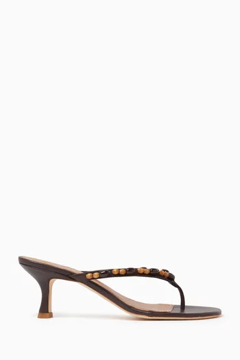 Freja 60 Beaded Sandals in Leather