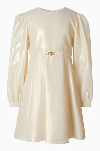 Medusa Hardware Dress in Laminated Silk