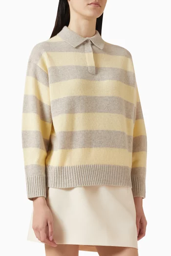 Royde Striped Polo in Cashmere