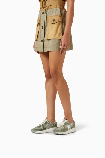 Running Sneakers in Nylon & Suede