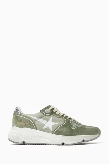 Running Sneakers in Nylon & Suede