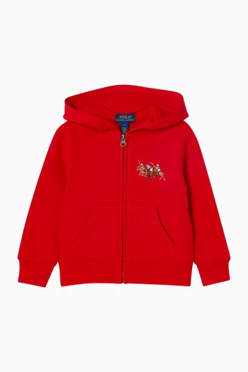 Logo Zip Hoodie in Cotton