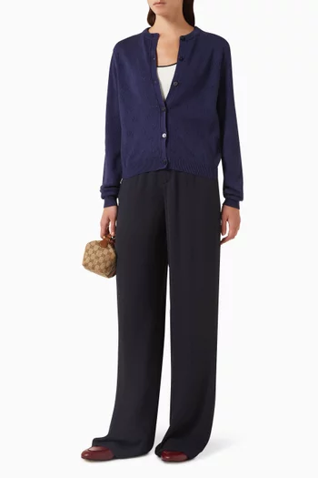 Pointelle Cardigan in Silk Blend