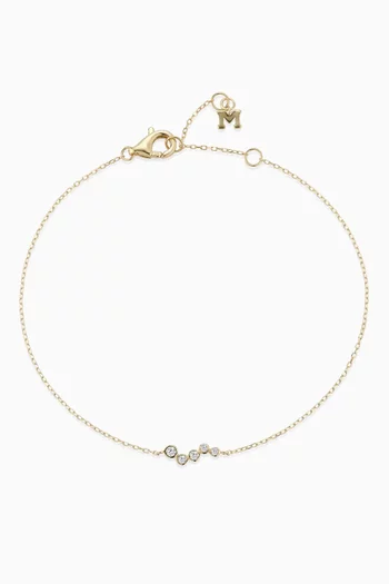 Mini Wave Diamond Bezel Bracelet in 14kt Gold