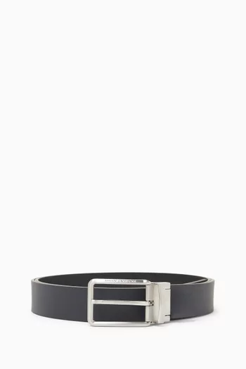 Logo Lettering Belt in Leather