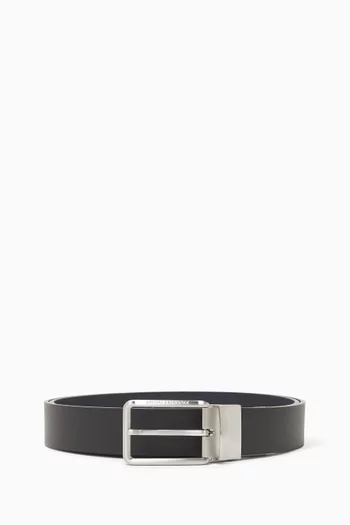 Logo Lettering Belt in Leather