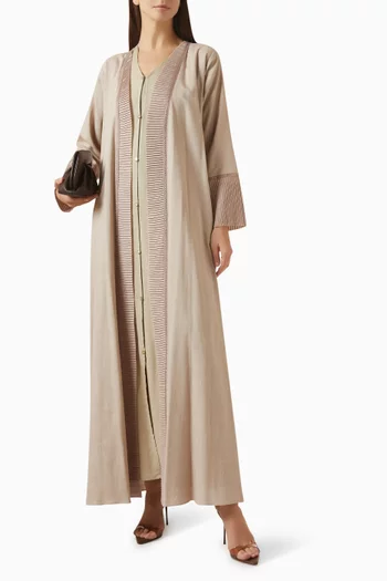 طقم عباية كتان، 3 قطع