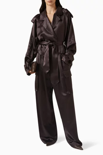 Delny Cargo Pants in Satin