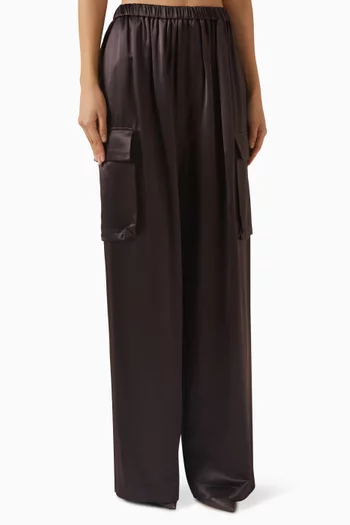Delny Cargo Pants in Satin