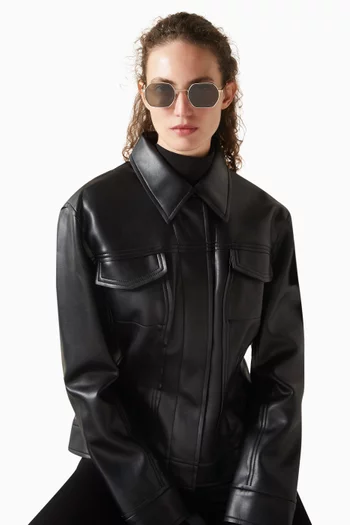 نظارة شمسية بن بإطار مستطيل ستانلس ستيل