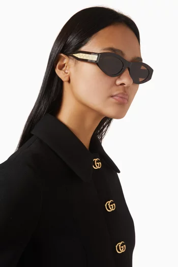 Oval Sunglasses in Recycled Acetate