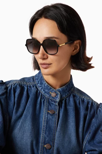 نظارة شمسية أسيتات بتصميم مستطيل كبير