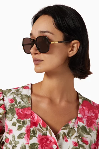نظارة شمسية أسيتات بتصميم مستطيل كبير