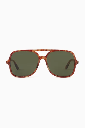 Oversized Aviator Sunglasses in Acetate